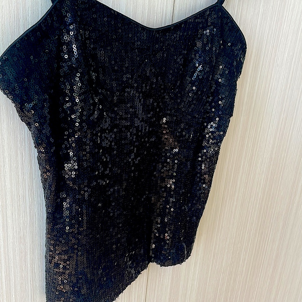 Stunning Black Sequin Corset Tank Top - Picture 4 of 8